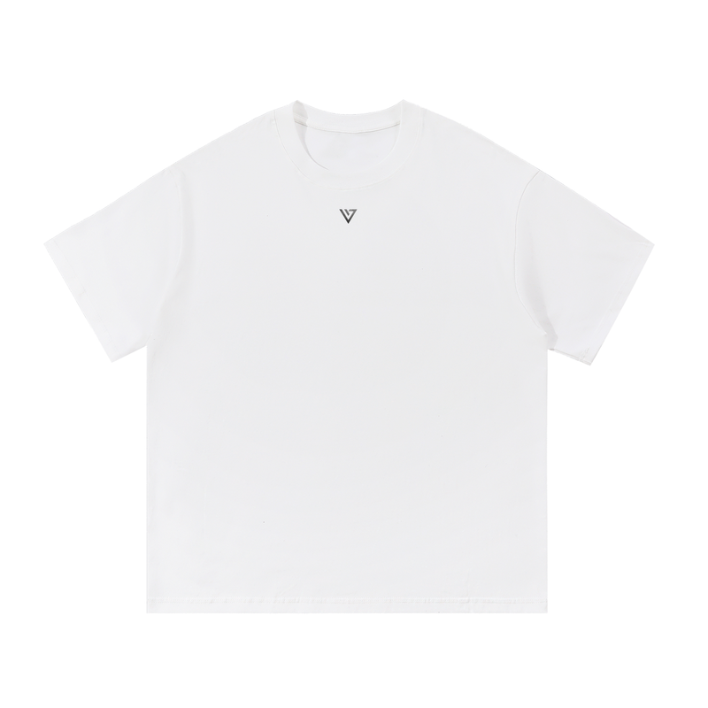 Gold Essential Cotton T-Shirt — White — Front