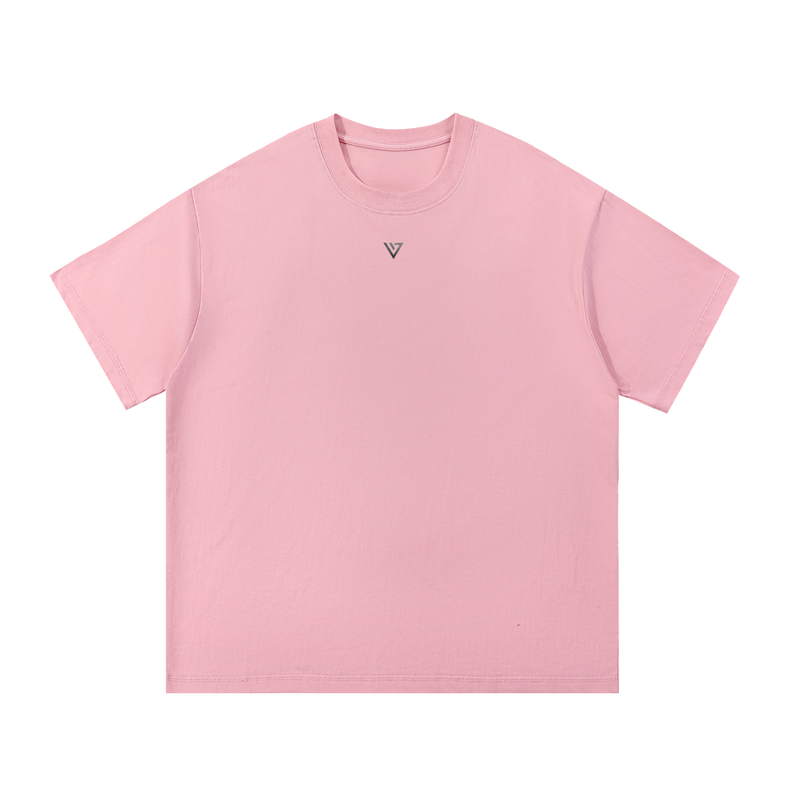 Rose Essential Cotton T-Shirt — Pink — Front