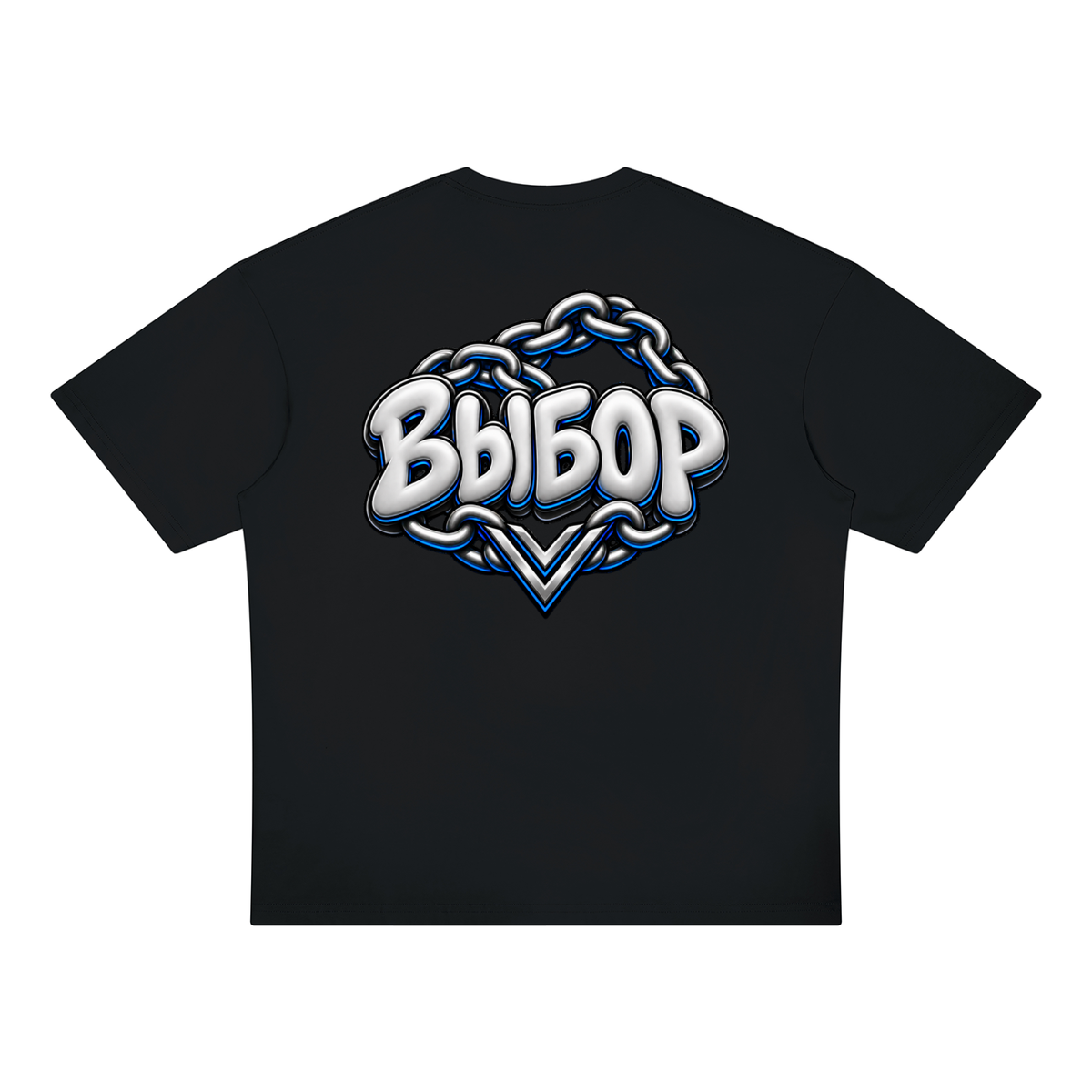 Cobalt Oversized Drop Shoulder T-Shirt — Black — Back