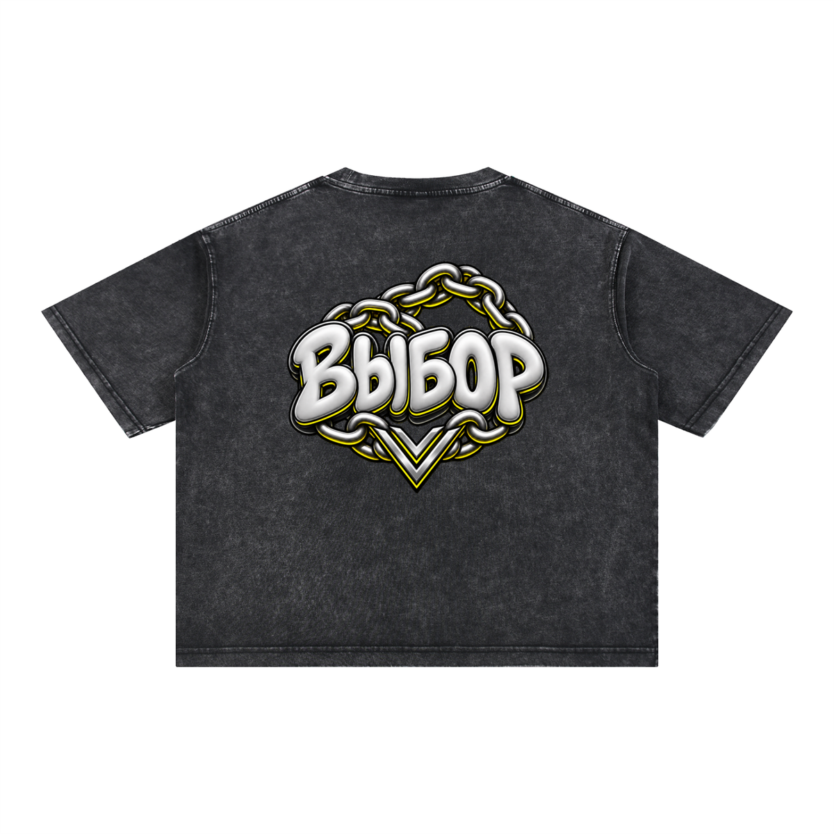 Gold Mineral Wash T-Shirt — Black — Back