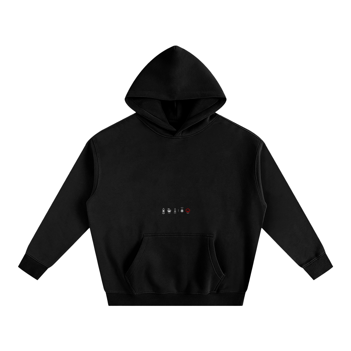 Health Bar Red Oversize Fleeced Hoodie