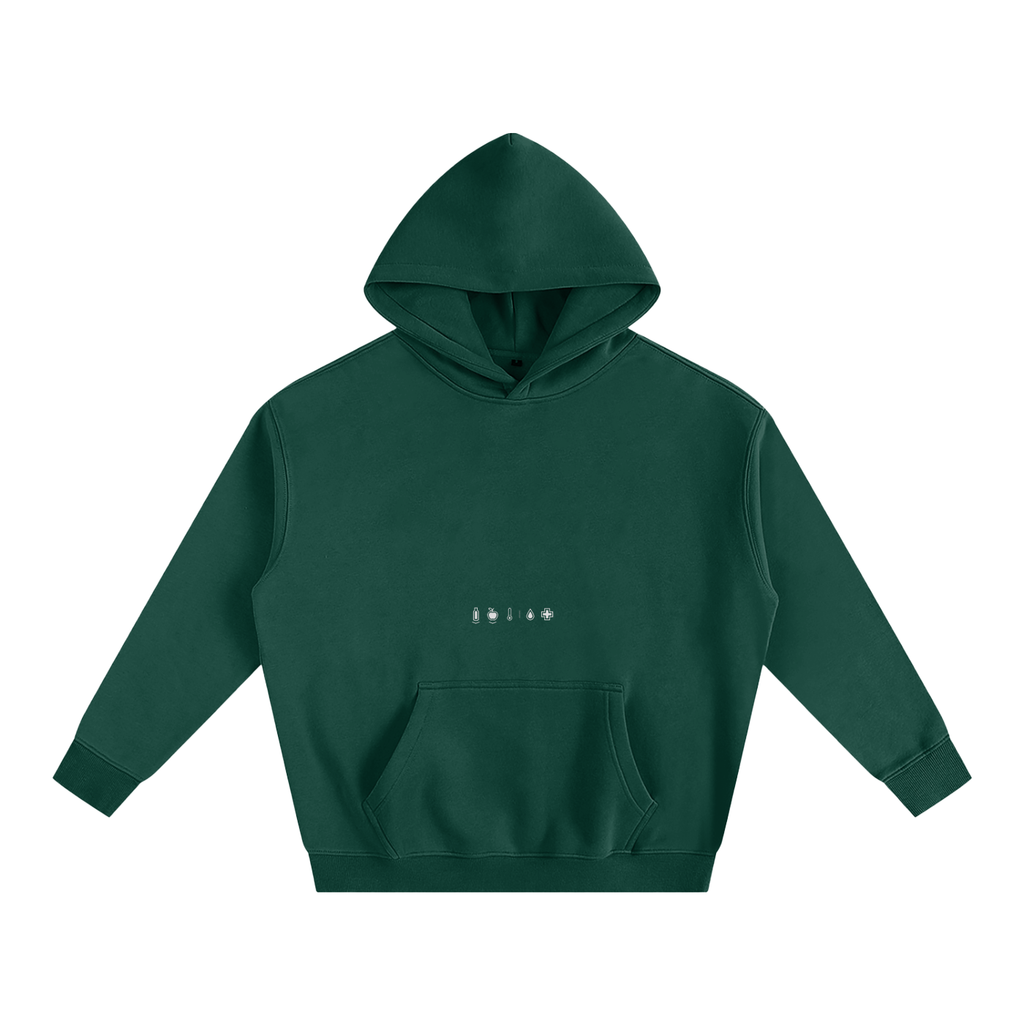 Health Bar White Oversize Fleeced Hoodie