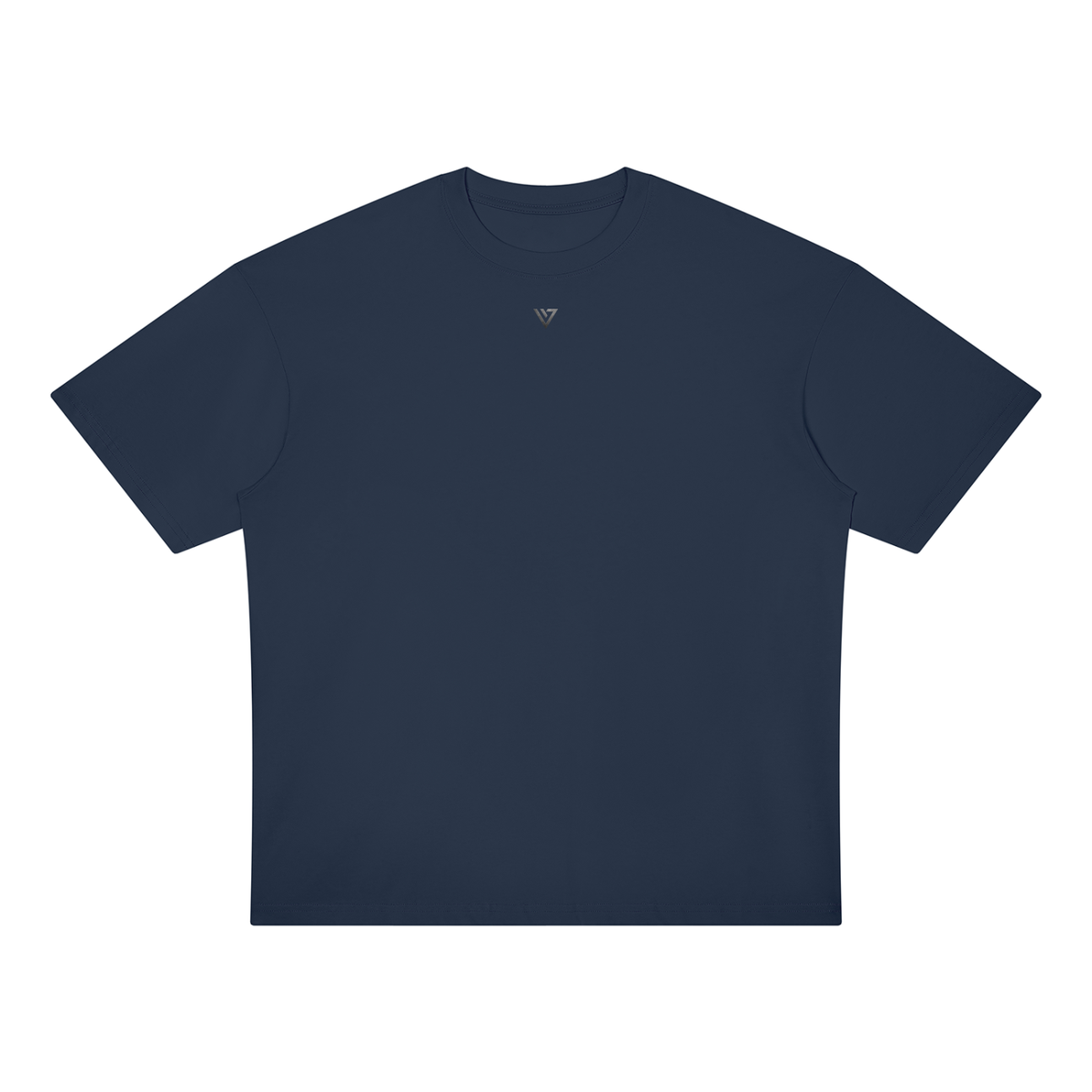 Cobalt Oversized Drop Shoulder T-Shirt — Navy Blue — Front