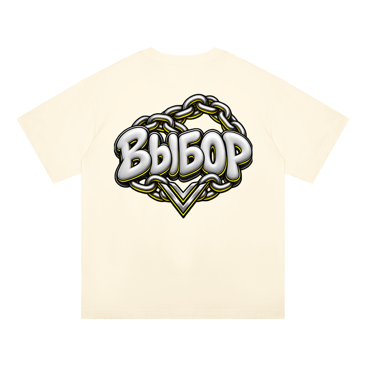Gold Oversized Drop Shoulder T-Shirt — Light Apricot — Back