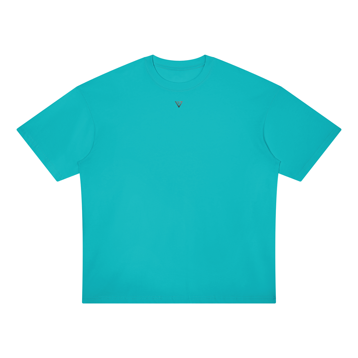 Cobalt Oversized Drop Shoulder T-Shirt — Lake Blue — Front