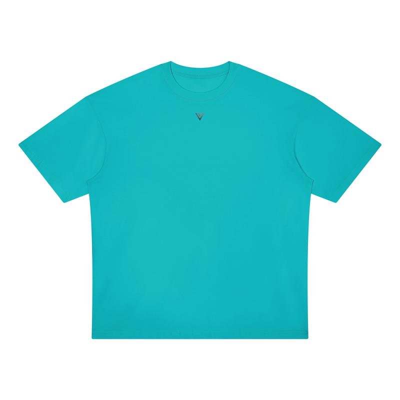 Cobalt Oversized Drop Shoulder T-Shirt — Lake Blue — Front