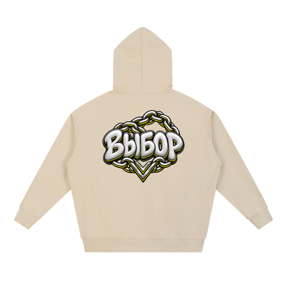 Gold Chrome Hoodie — Apricot — Back