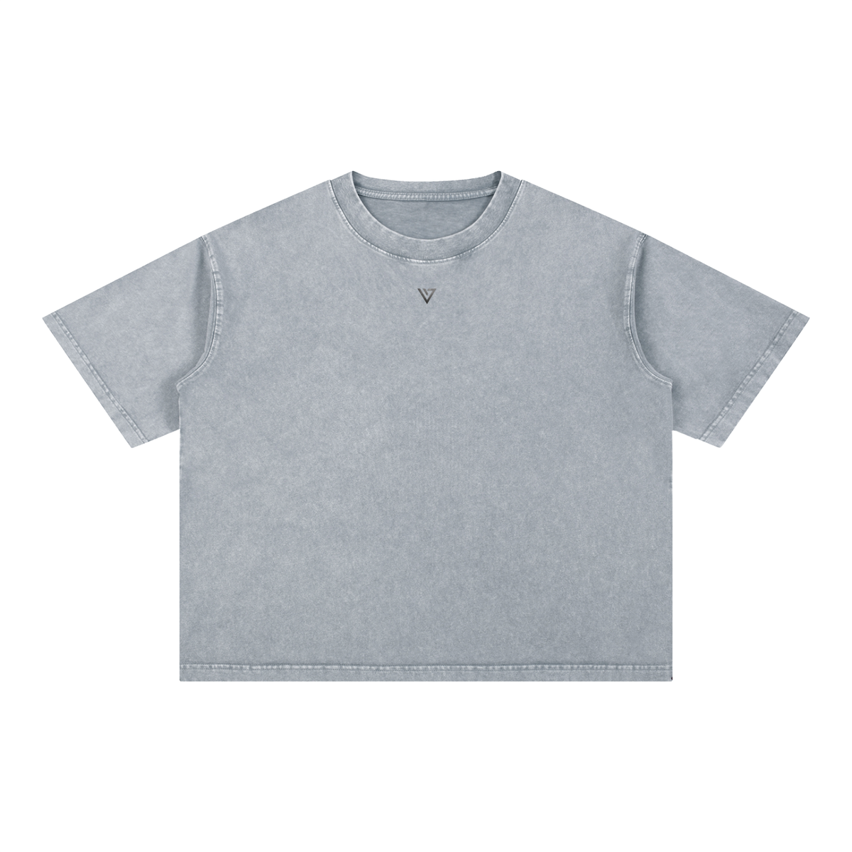 Emerald Mineral Washed T-Shirt — Light Gray — Front