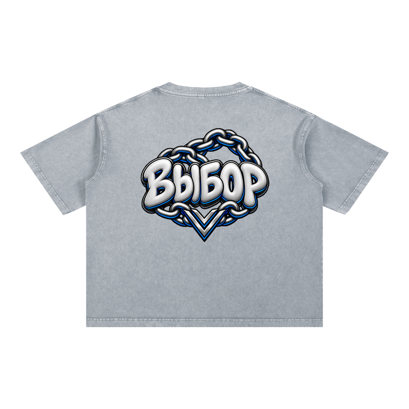 Cobalt Mineral Washed T-Shirt — Light Gray — Back
