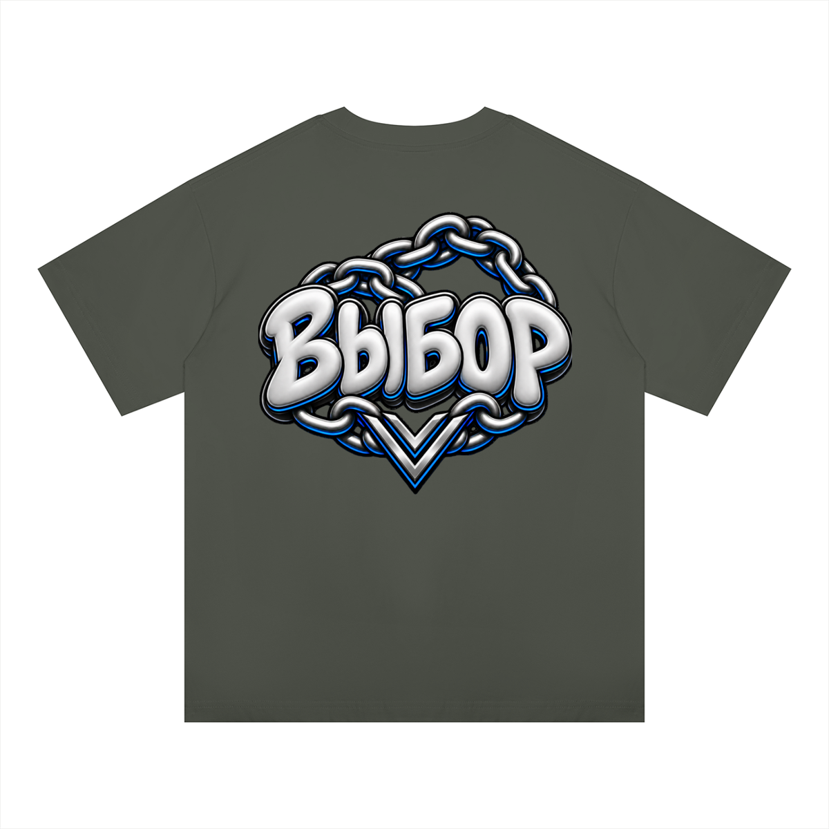 Cobalt Oversized T-Shirt — Dark Gray — Back