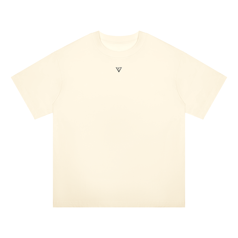 Gold Oversized Drop Shoulder T-Shirt — Light Apricot — Front